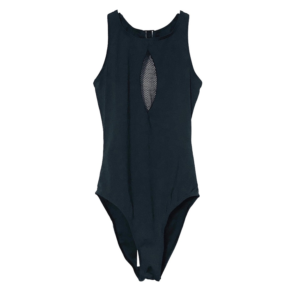 Black one piece bathing suit